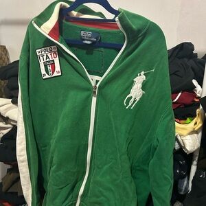 Ralph Lauren Green Polo Jacket with White Trim